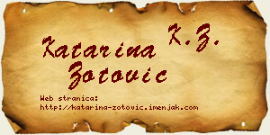 Katarina Zotović vizit kartica